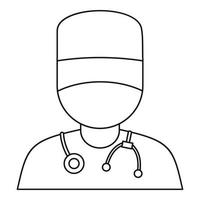 Doctor icon, outline style vector