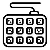 Learning keyboard icon outline vector. Disabled education vector