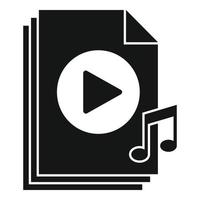 Playlist file icon simple vector. Music song vector