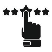 vector simple de icono de revisión de punto de estrella. confianza del cliente