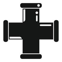 Cross pipe icon simple vector. Water pipeline vector