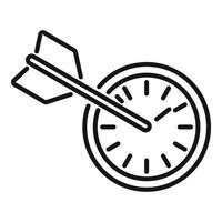 Time target icon outline vector. Work control vector