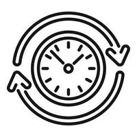 Time control icon outline vector. Project clock vector