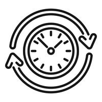 Time control icon outline vector. Project clock vector