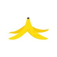 Eaten banana icon flat isolated vector