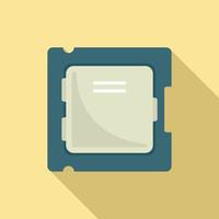 Processor chip icon flat vector. Circuit cpu vector