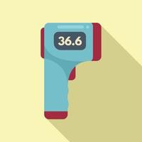 Gun thermometer icon flat vector. Laser sensor vector