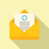 Info medical mail icon flat vector. Online patient vector