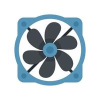 Computer fan icon flat isolated vector