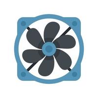 Computer fan icon flat isolated vector