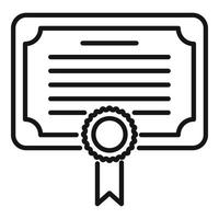 Course diploma icon outline vector. Class book vector