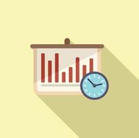 Banner timer icon flat vector. Clock project vector