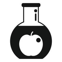 Dna flask apple icon simple vector. Gmo food vector