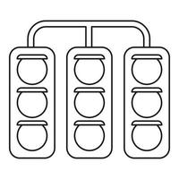 Racing traffic lights icon, outline style vector