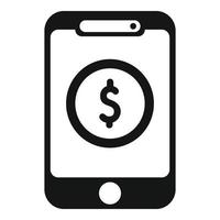 Online coin money icon simple vector. Phone pay vector