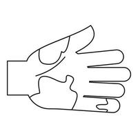 Dirty hand icon, outline style vector