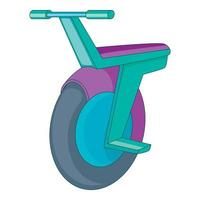 Self-balancing scooter icon, cartoon style vector