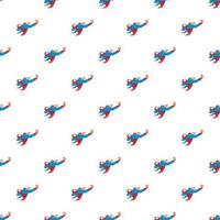 Superhero flying to fight pattern, cartoon style vector