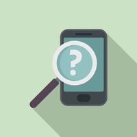 Smartphone search icon flat vector. Document request vector