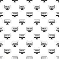 Game over computer monitor pattern, simple style vector