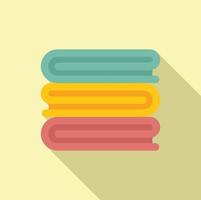 Textile cloth stack icon flat vector. Wool knit vector