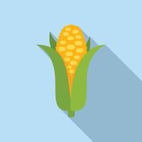 Gmo corn icon flat vector. Dna food vector