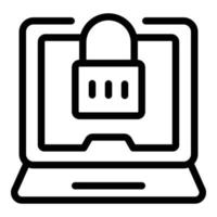 Laptop online share icon outline vector. Access server vector