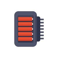 Stick battery charger icon flat isolated vector