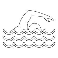 Man swimming the front crawl in a pool icon vector