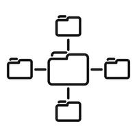 vector de esquema de icono de base de datos de carpeta. datos de los clientes