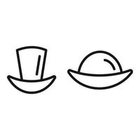 vector de contorno de icono de puerta de sombrero masculino femenino. wc baño
