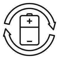 Recycle battery icon outline vector. Water solar vector