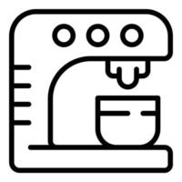 Home coffee machine icon outline vector. Croissant time vector