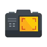 Video camera screen recording icon flat isolated vector