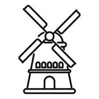 Farm mill icon outline vector. Eco agriculture vector