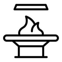 Heater furnace icon outline vector. Gas fireplace vector