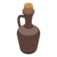 Wine jug icon isometric vector. Food bread vector