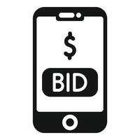 Smartphone auction bid icon simple vector. Bidder process vector