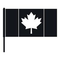 Canada flag with flagpole icon, simple style vector