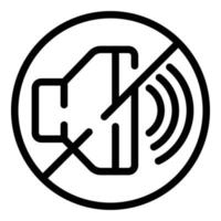 No sound icon outline vector. Room facility vector