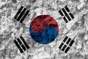 textura de la bandera coreana como fondo foto