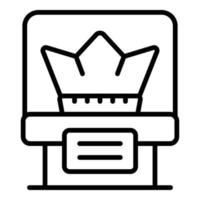 Museum crown icon outline vector. Pass admit vector