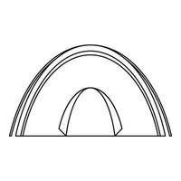 Dome tent icon, outline style vector