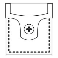 Pocket with valve and button icon, outline style vector