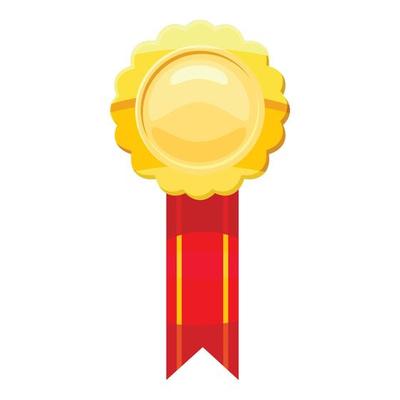 Award, cartoon, gold, ribbon, rosette, sign, winner icon - Download