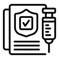 Syringe lab icon outline vector. Test pcr vector