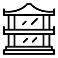 Bridge pagoda icon outline vector. Chinese building