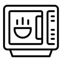 Microwave icon outline vector. Book recipe vector