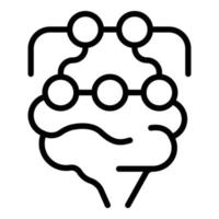 Expert brain icon outline vector. Cyber consult vector