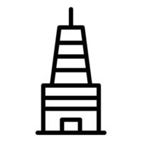 Building icon outline vector. Business center vector